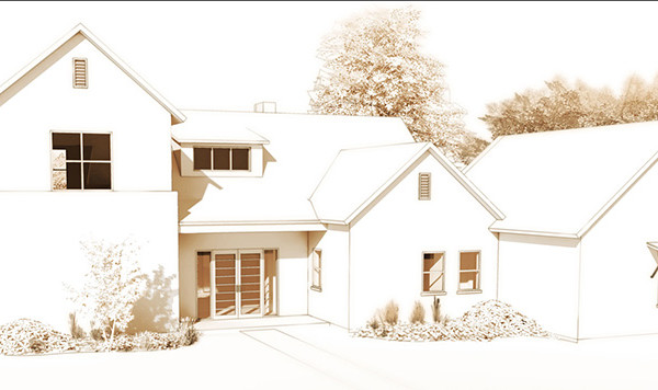 Exterior 3d Render, Private Residence, Copper Ridge – New Braunfels, TX. Digital Painting, Digital 3d Rendering, Illustration
