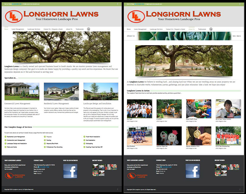 Longhorn lawns webpage